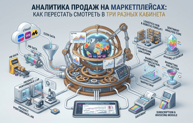 Аналитика продаж на маркетплейсах: как перестать смотреть в три разных кабинета